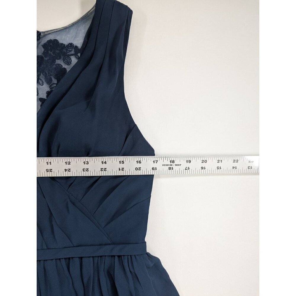 Azazie Formal Lace Back Navy Prom Bridesmaid Dress Size 2-4 - Picture 7 of 12